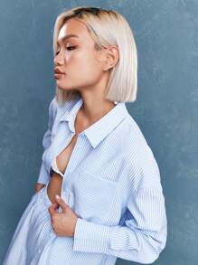 MISSGUIDED Gestreiftes Oversized Hemd