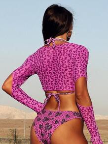 Swim EVENT 女士印花比基尼套装，3 件（随机图案），版权购买夏日海滩 - 彩色 - 查看 3