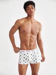 3pcs Men's Cartoon Rabbit Printed Boxer Shorts Set - Multicolor - View 7