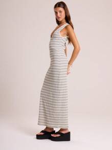 MUSERA Deep V Neck Line Sleeveless Maxi Dress Vacation Spring Summer Beach Elegant Wedding Guest Elegant Date Night Fall Winter Party - Multicolor - View 5