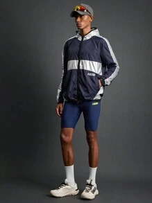 Acti Log Boyfriend Style Men's Simple Printed Sports Compression Pants - Royal Blue - View 6