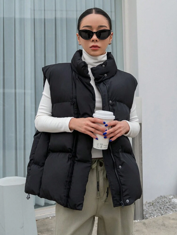 Women Stand Collar Padded Vest ,Winter Women Clothes,Winter Coat Women Jacket