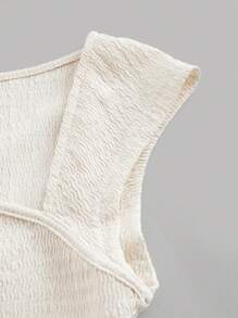 SHEIN Privé Women's Summer Sweetheart Neck Short Sleeve Solid Color T-Shirt Set In Multiple Colors - Multicolor - View 9