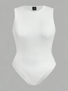 SHEIN EZwear 2pcs Casual Plus Size Bodysuit In Simple Solid Color, Suitable For Summer Suitable For Going Out - Multicolor - View 3