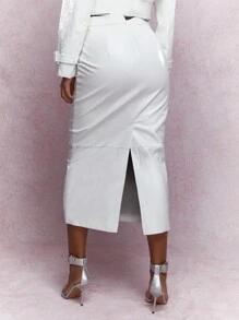 MISSGUIDED Da nhìn Váy bút chì - trắng - Xem 2