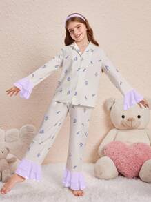 SHEIN Tween Girls Pyjamas - Mauve Purple - View 4