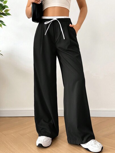 SHEIN EZwear Women's Color Block Casual Daily Wear Long