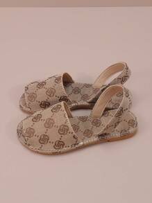 Dép xỏ ngón hoa thời trang hở mũi, giày bệt mùa hè - Màu Khaki - Xem 2