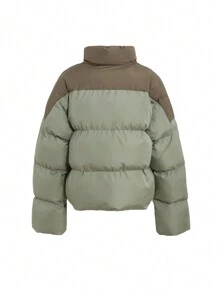 DAZY Áo khoác mùa đông dài tay in chữ khối màu cho nữ - màu xanh lá - Xem 12