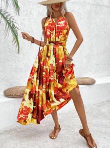 Breezaya Women's Open Shoulder Ruffle Holiday Casual Dress - Yellow - View 5
