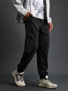 Manfinity Sport Corelite Quần jogger nam kiểu boyfriend dáng suông, thích hợp cho công sở và thể thao. - màu đen - Xem 4