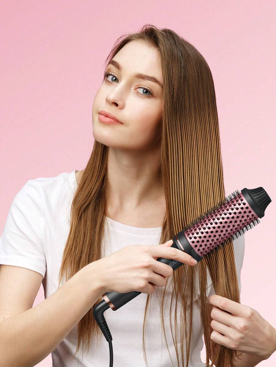 Teckwe Heated Curling Brush,3IN1 Curling Iron Brush,Thermal Brush,LCD
