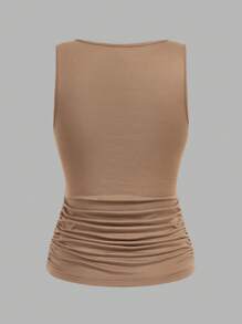 SHEIN LUNE 3pcs/Set Casual Solid Color Slim Fit Camisole Tank Top For Women, Suitable For Autumn And Summer