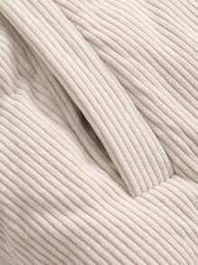 DAZY 女士立领纹理丝绒纯色夹克冬季女式外套 - 杏色 - 查看 13