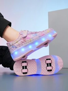 Modische und coole 4-Rad stabile Multi-Modus Rollschuhe für Teenager, aufladbare abnehmbare multifunktionale Rollschuh-Schuhe, Sportschuhe, Skate