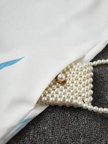 SHEIN Unity Cộng với kích thước váy in hoa thường ngày đi biển - trắng - Xem 6