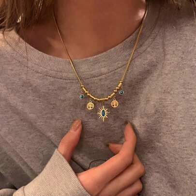 DAZY Vòng cổ mặt dây chuyền dành cho nữ thích hợp để đeo hàng ngày, hẹn hò, đi nghỉ và đám cưới