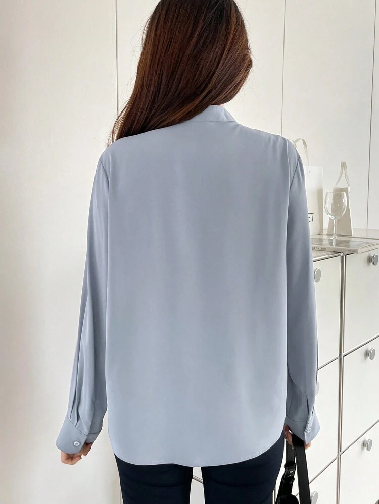 Women's Solid Color Simple Daily Long Sleeve Shirt