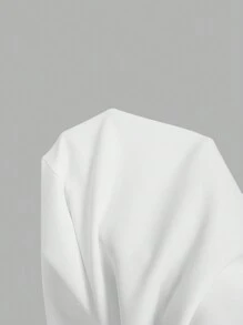 SHEIN MOD Pantalones rectos elegantes de mujer con rayas blancas en contraste en la cintura alta, pantalones rectos elegantes, pantalones rectos de estilo pequeño, pantalones para salir, pantalones blancos