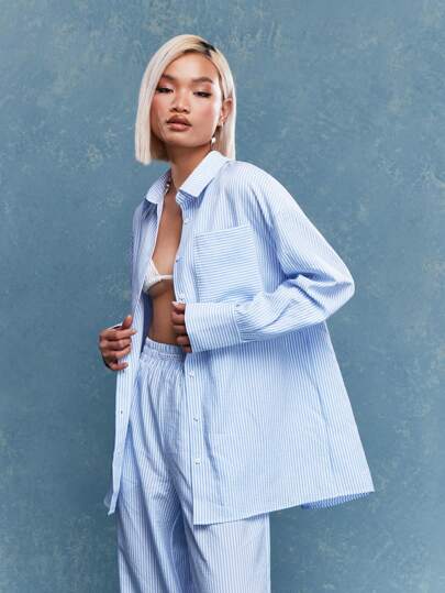 MISSGUIDED 条纹超大衬衫
