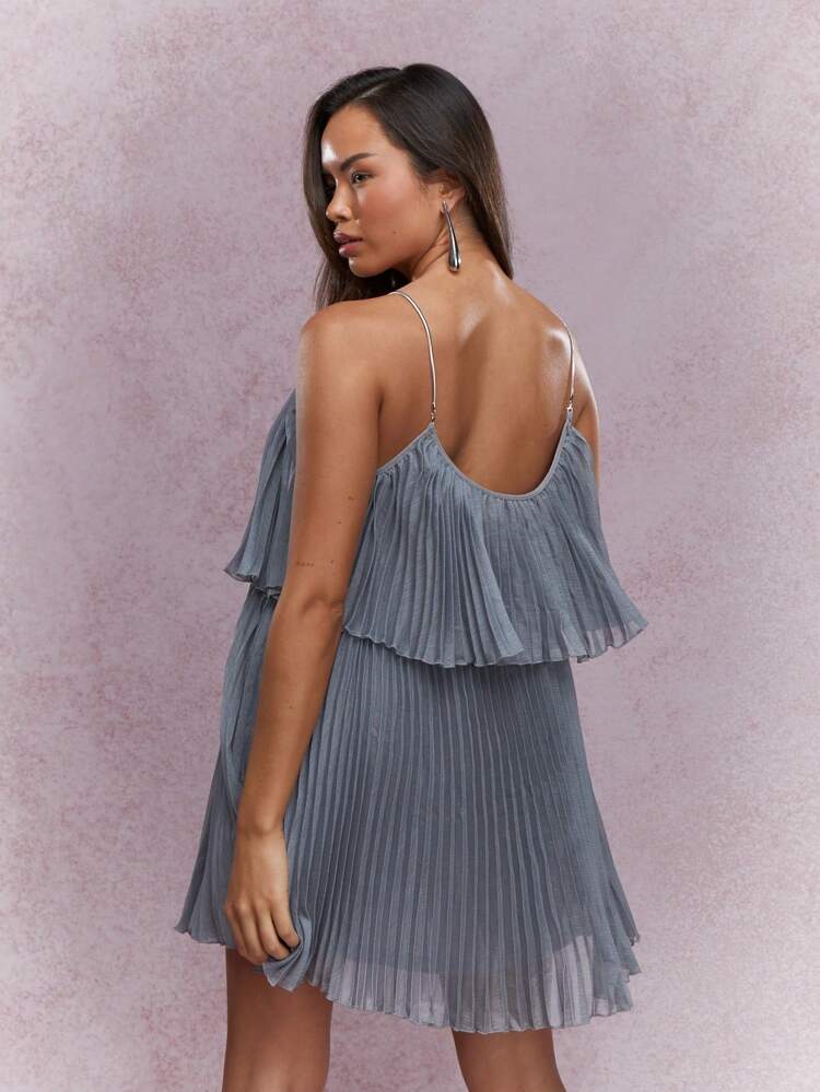 MISSGUIDED Robe courte bohème à volants plissés à plusieurs niveaux