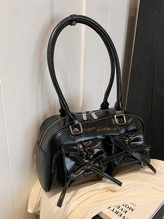 Kawaii Women's Solid Color Shoulder Bag, Suitable For Daily Use, Dating, Gifts