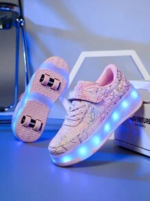 Modische und coole 4-Rad stabile Multi-Modus Rollschuhe für Teenager, aufladbare abnehmbare multifunktionale Rollschuh-Schuhe, Sportschuhe, Skate