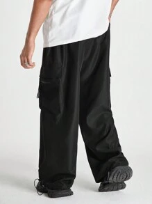 Manfinity NXTstreet Men's Loose Woven Jogger Pants - Black - View 2