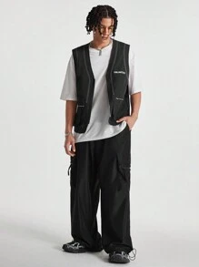 Manfinity NXTstreet Men's Loose Woven Jogger Pants - Black - View 6