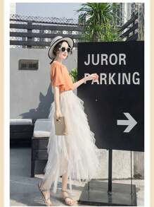 1pc 春夏秋冬女装不对称网纱-吊带裙-女装-彩色蛋糕裙-泡泡裙超仙裙-面料涤纶法式度假风刺绣小上衣吊带裙女装高级定制套装粉色泡泡裙女装夏季修身高腰裙校园度假日常出游婚礼裙-白色款式万圣节 - 白色 - 查看 6