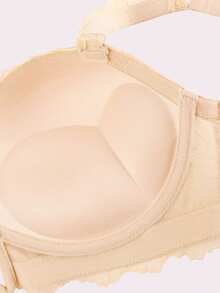 YANDW حمالة صدر نسائية عميقة على شكل V مع أحزمة قابلة للفصل وأكواب سميكة مبطنة للراحة معدن سفلي للأعراس والحفلات والولائم - لون مشمشي - مشاهدة 3