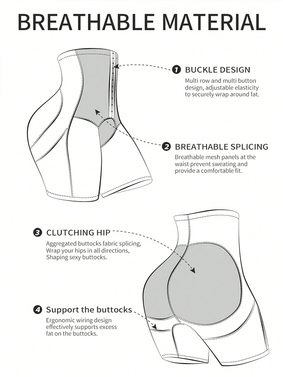 Women's Waist Cincher Shapewear Bottom, 1pc