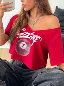 Coolane Camiseta casual de verano con escote en V y hombros descubiertos para mujer, atuendo para festivales de música