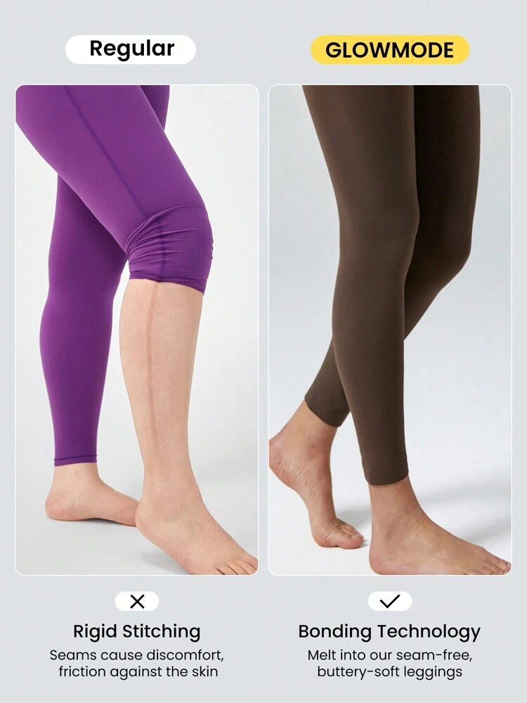 Legging de poche arrière confortable, longue durée, sans couture, taille haute et impact faible pour le yoga FeatherFit™ Keep It Classic de 24"