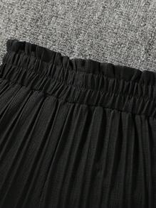 SHEIN Genkimix Kids Young Girls' Solid Color Simple Daily Pants - Black - View 5