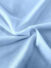 Men's Summer Solid Color Round Neck Casual Short Sleeve T-Shirt - Baby Blue - View 4