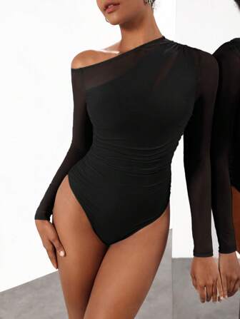 MICHEL Body asymétrique transparent de créateur, pour les vacances, les voyages, le printemps et l'été, la plage, les festivals, Ibiza