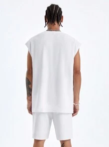 Manfinity VCAY Locker Gestricktes Tanktop-set Für Herren Mit Englischem Und Sternförmigem Aufdruck