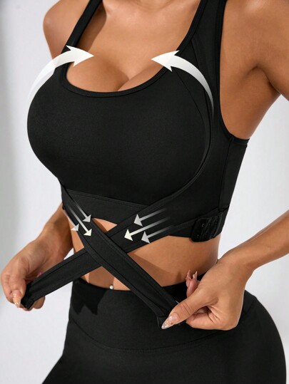 Easithlete High Intensity Sports Bra, Seamless Cup Cross Closure, Shock Proof Anti Impact, Professional Exercise Underwear Running, Yoga, Fitness Training