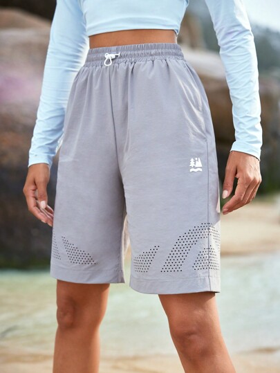 In My Nature بنطلون قصير رياضي كاجوال للنساء، ذو خصر مطاطي، قابل للتنفس