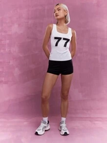 MISSGUIDED Топ-безрукавка с ребристой вышивкой - Белый - Посмотреть 5