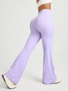 Lifespree Women's Solid Color High Waist Flared Yoga Pants