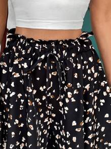 Breezaya Summer A-Line Leopard Print Elastic Waist Women's Shorts