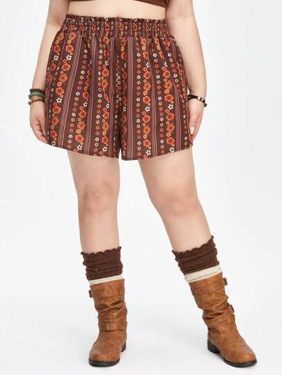 Hippie سراويل نسائية بسيطة وعادية بطبعات قديمة لمقاسات كبيرة