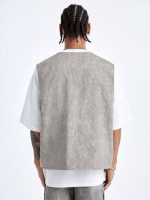 Manfinity RebelGame Men's Loose Woven Vest - Khaki - View 2