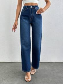 EURMUSE 女士直筒休閒牛仔褲