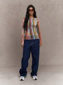 MISSGUIDED Áo dài tay in lưới tuyệt đẹp - Nhiều màu - Xem 4