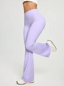Lifespree Women's Solid Color High Waist Flared Yoga Pants