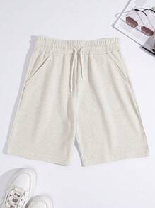 RueChic Men's Basic Waffle Fabric Shorts, 2-Pack - Dark Grey - View 4