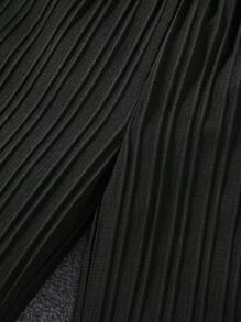 SHEIN Genkimix Kids Young Girls' Solid Color Simple Daily Pants - Black - View 6